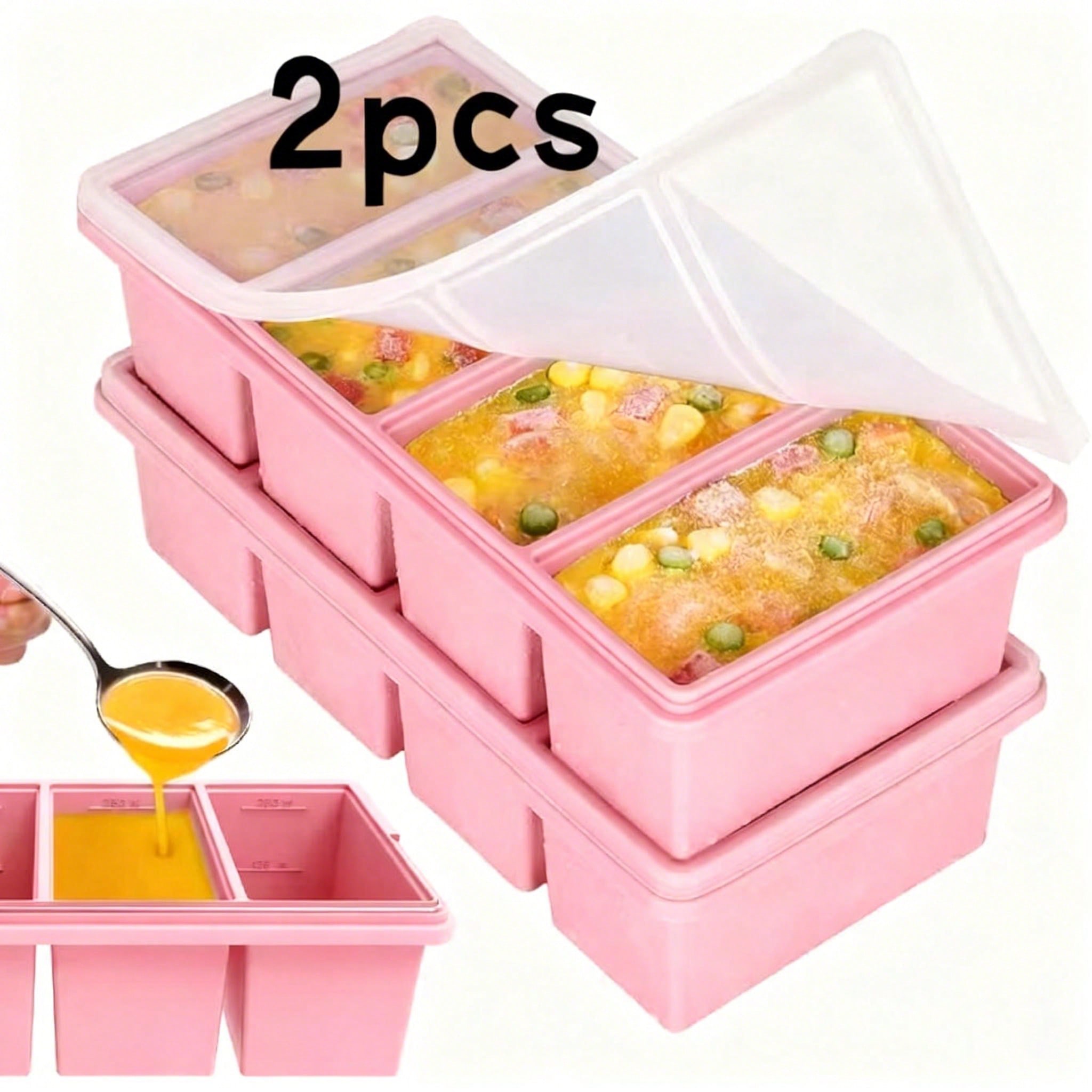 Meal Prep Freezer - Набор из 2 силиконовых контейнеров для