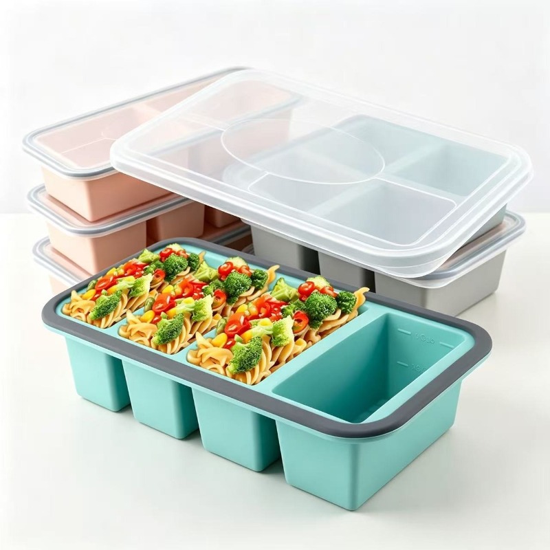 Meal Prep Freezer - Силиконовые формы для заморозки с крышкой,