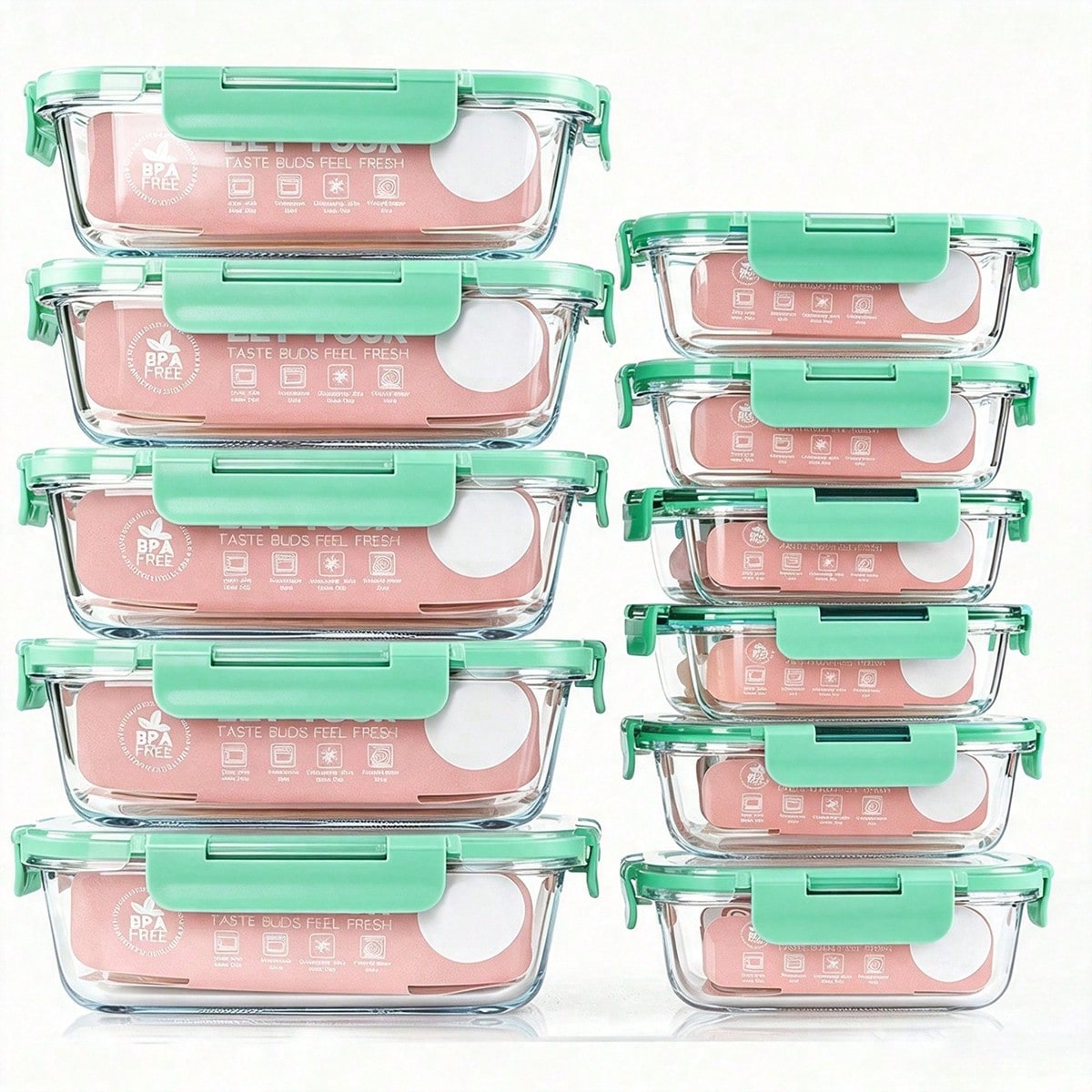 Meal Prep Freezer - Набор из 10 стеклянных контейнеров для